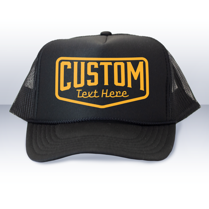 Personalized City and State Black Foam Trucker Hat