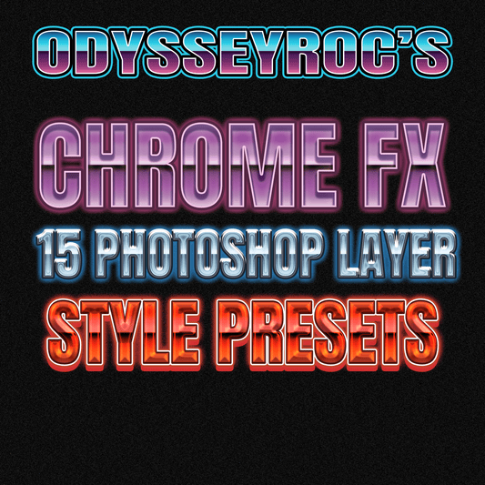 15 Chrome Photoshop Layer Style Presets