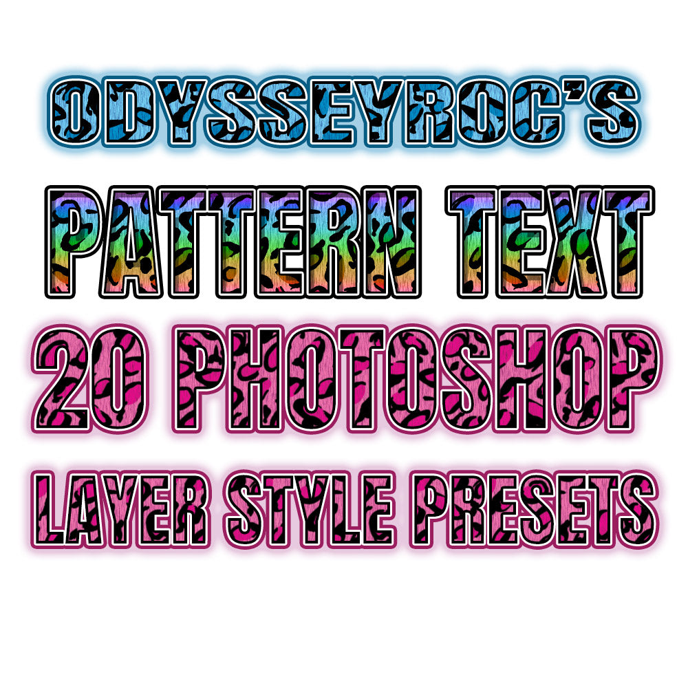 20 Pattern Text Layer Style Presets for Adobe Photoshop