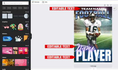 Stadium Deluxe Football Photo Sublimation Template, Editable in Canva